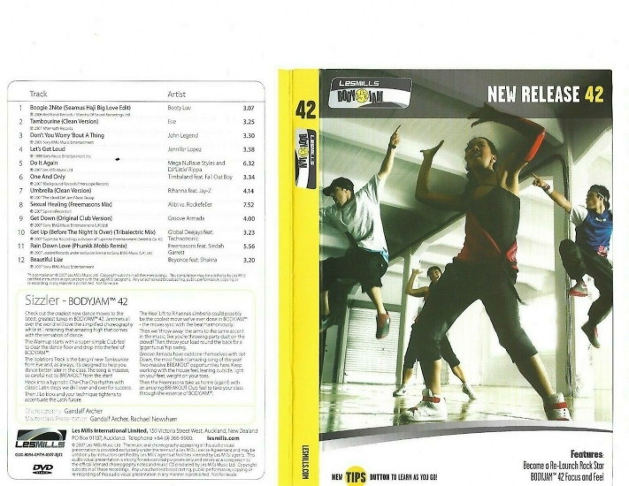 Body JAM 42 Releases BODYJAM42 CD DVD Instructor Notes - Click Image to Close